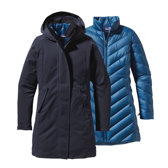 Patagonia Tres 3 in 1 Parka Blue Winter Coat Down Puffer XS - Picture 1 of 16